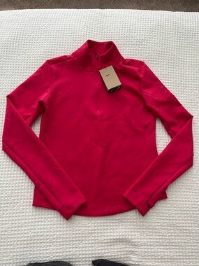 NWT Nike Women's Hot Pink Quarter-Zip Performance Pullover